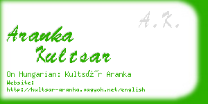 aranka kultsar business card